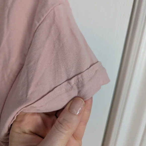 Gymshark Fraction Cropped Tee Cuffed Sleeves Baby Pink M Gym Workout - Picture 7 of 9